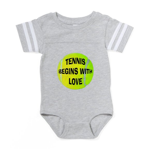CafePress - Tennis Love - Cute Infant Baby Football Bodysuit