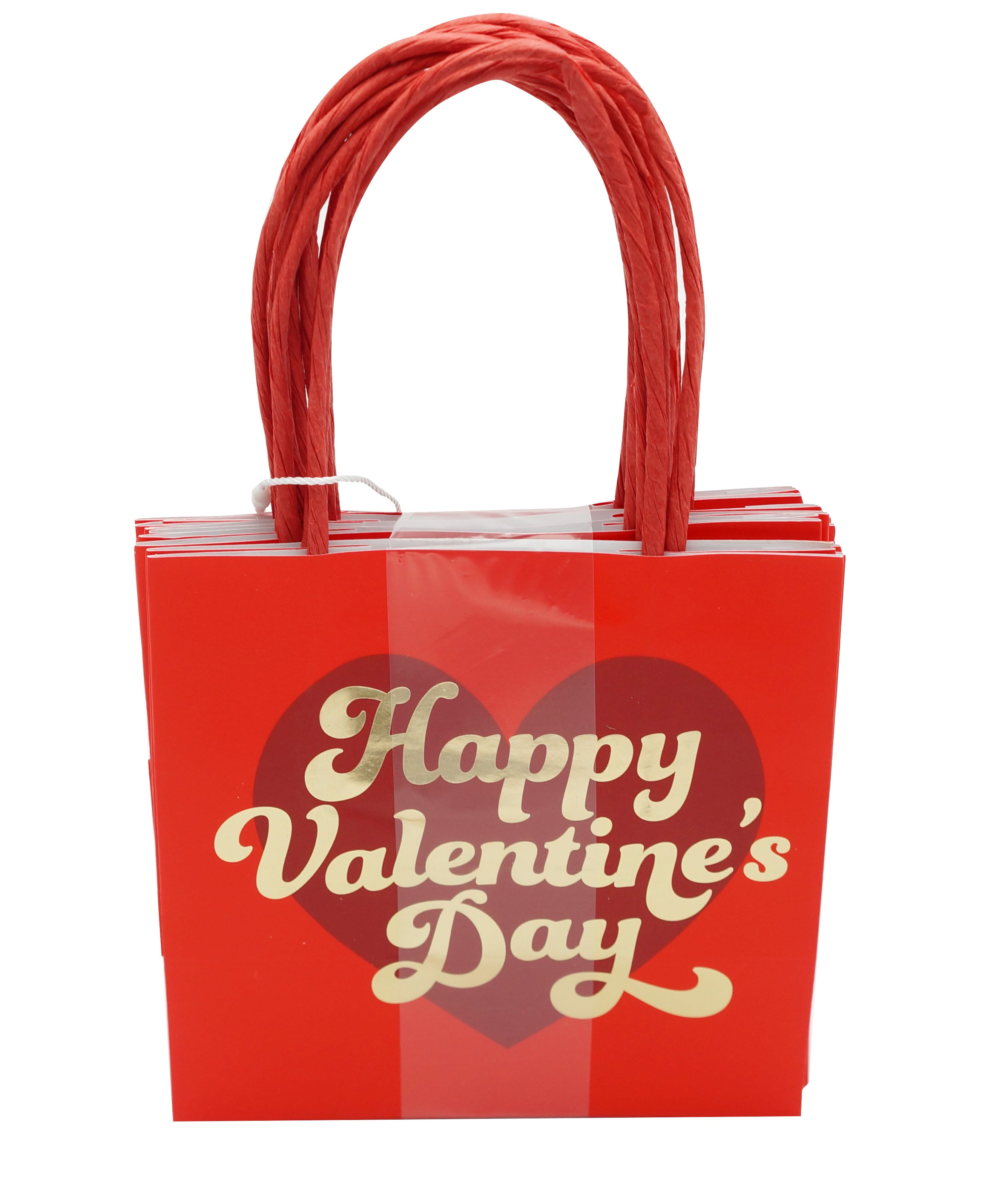 WAY TO CELEBRATE! Valentine's Day Red Small Gift Bags,6 Count