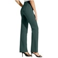 thumbnail image 4 of Timegard Work Pants Women High Waist Straight Leg Comfy Formal Pants Solid Color Casual Office Trousers, 4 of 8