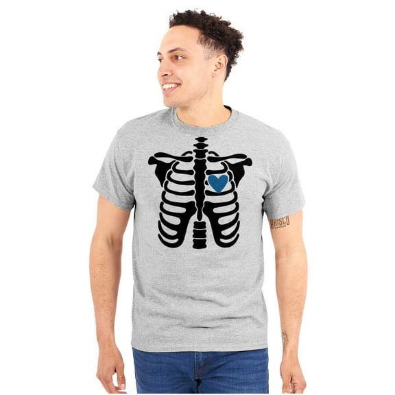 Skeleton Rib Cage Cute Set His Hers Men's Big & Tall Crewneck Graphic Tee Brisco Brands 2X