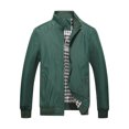 thumbnail image 6 of Rexolia Men’s Zip Front Golf Jacket Lightweight Plaid Lined Slim Fit Casual Outdoor Wind Resistant Army Green L, 6 of 6