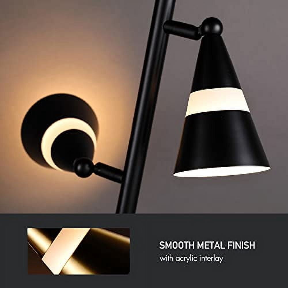 O’Bright Ash - 3-Light LED Tree Floor Lamp, Dimmable 3-Head LED, Multidirectional Standing lamp, Adjustable Multi-Shade, Swivel Cone Floor Lamp for Living Room, Bedroom, Antique Brass