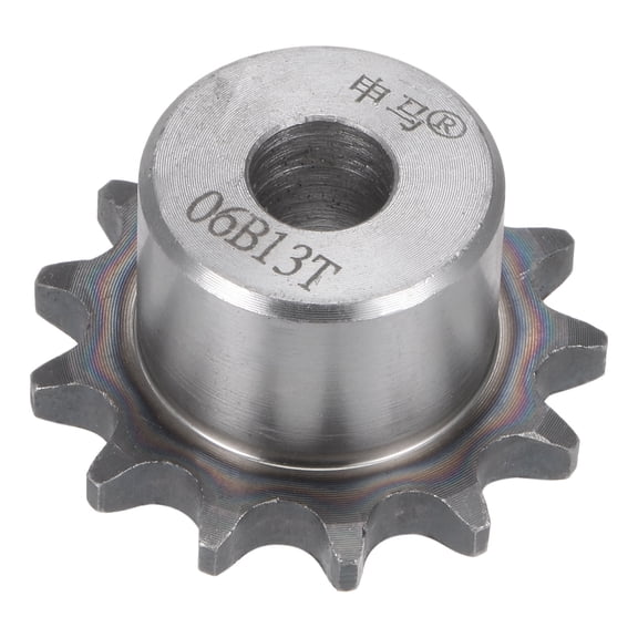 Uxcell 13 Teeth Sprocket Single Strand 3/8" Pitch, 10mm Bore Carbon Steel