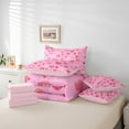 thumbnail image 6 of Manfei Cartoon Loves Pattern 7-Piece Bedding Comforter Set,Girl Heart Print King Bedding Sets,Dreamy Pink Bed Sheets For Kids,Microfiber Bedroom Decor Reversible, 6 of 8