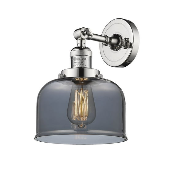 Innovations 1-LT Vintage LED Large Bell 8" Sconce - Polished Nickel - 203-PN-G73-LED