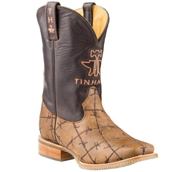 Tin Haul  Mens Bob Wire Square Toe   Boots   Mid Calf