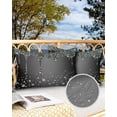 thumbnail image 3 of Shining Crystal Bling Diamond Outdoor Pillow Covers Set of 2,Decorative Waterproof Throw Pillow Case,Water Drop on Black Grey Cotton Linen Soft Cozy Cushion Pillowcases, 3 of 7
