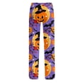 thumbnail image 4 of IYYVV Halloween Pajama Pants for Women Pumpkin Ghost Pattern Print Lounge Pant Elastic Waist Loose Pj Bottoms Saffron XL, 4 of 4
