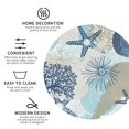 thumbnail image 3 of Fuzoiu Algae Corals and Seashells Print Leather Coasters Set,Drink Coasters Set of 4,for Tabletop Protection, Durable PVC Coasters,Home Décor and Housewarming Gift-Round Shape, 3 of 6