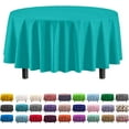 thumbnail image 2 of Exquisite 12 Premium Aqua Blue Plastic 84" Round Waterproof Party Tablecloths, 2 of 8