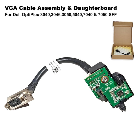 Lot of 3 Dell OptiPlex 3040/5040/7040/7060/7070/7080 VGA I/O Daughterboard w/ Cable – 6XHN0