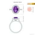 thumbnail image 4 of ANGARA Natural Oval 2.28 ct Amethyst Halo Ring with Diamond Accents in 14K White Gold for Women (Size-10x8mm) | February Birthstone, Anniversary, Jewelry Gift for Women | Natural Amethyst Ring, 4 of 8