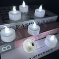 thumbnail image 5 of Luces de té LED que funcionan con pilas: paquete de 24 velas votivas sin llama, lámpara realista y brillante, parpadeante, decoración del hogar para fiestas navideñas (blanco), 5 of 5