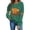 Army Green sweatshirt for women #4, variant on DeeHomeMo Pumpkin Harvest Cart Print Women Pullover Sweatshirt Wide Round Neck Long Sleeve Regular Fit Bow Applique On Sleeves For Fall Daily Casual Outing Army Green,L