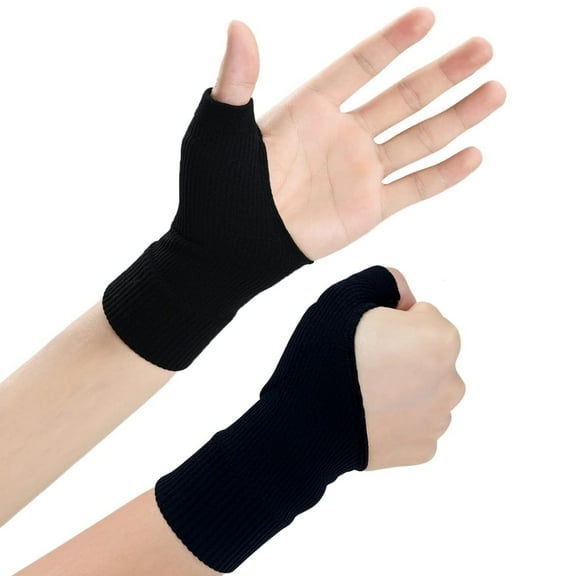 Thumb Arthritis Wrist Brace Compression Gloves Breathable Wrist Support Adjustable Elastic Wrist Wraps Comfort No Finger Arthritis Relief Carpal Tunnel and Thumb Arthritis Pain (1 Pair)