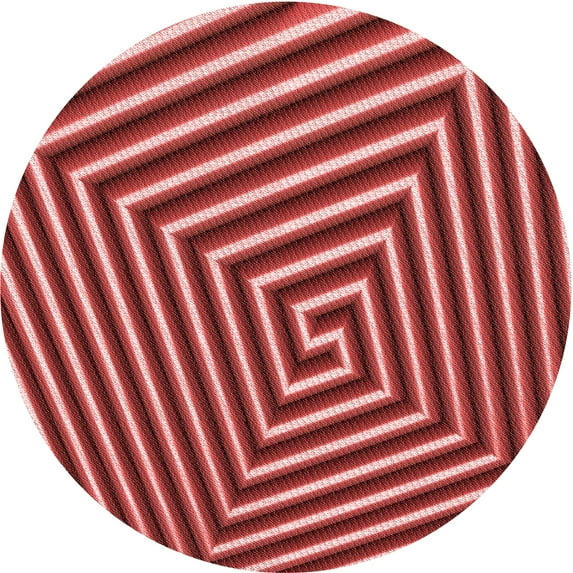 Ahgly Company Indoor Round Patterned Bean Red Area Rugs, 5' Round