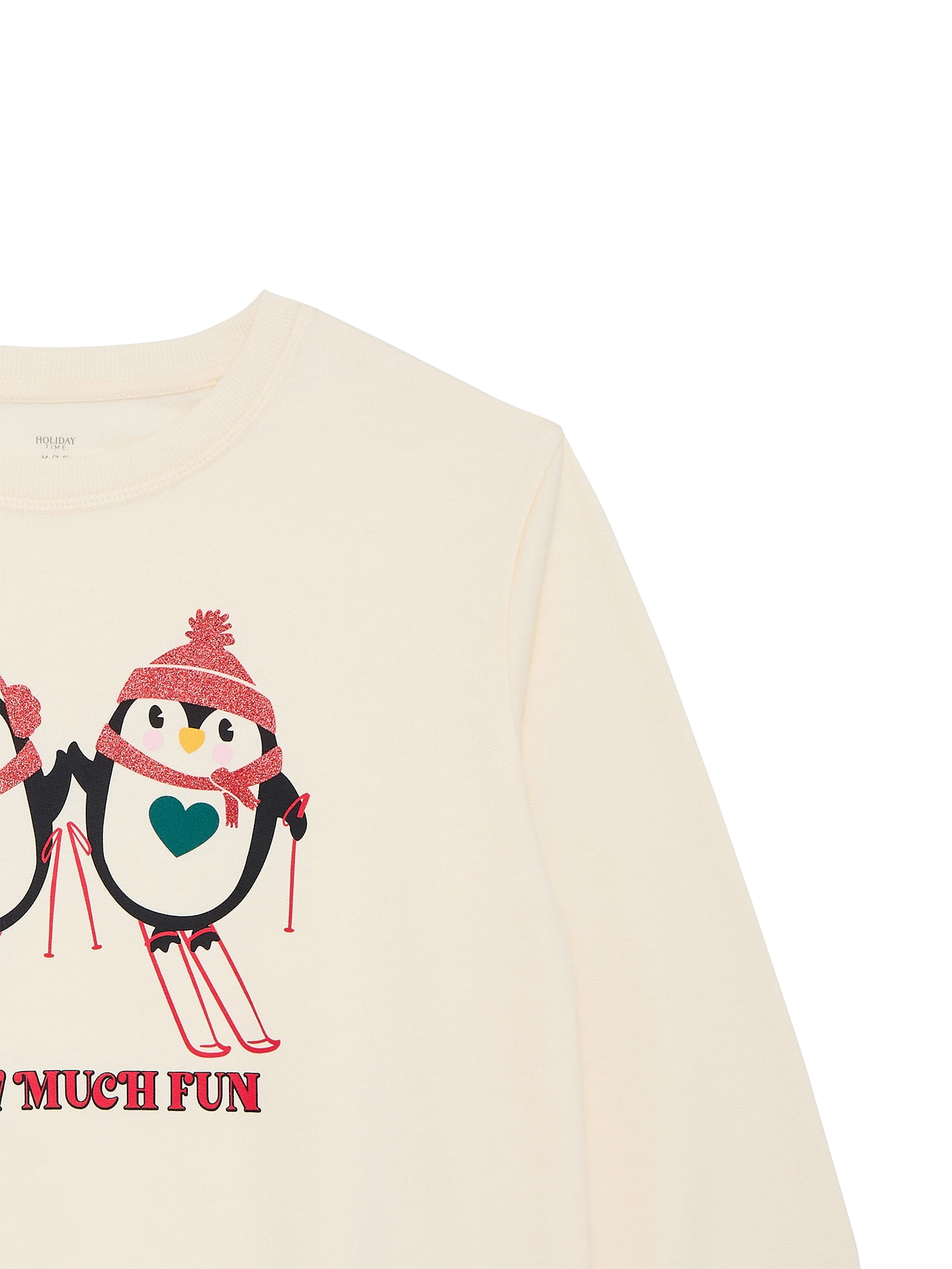 Holiday Time Girls Christmas Fleece Graphic Sweatshirt, Sizes 4-18