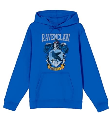 Harry Potter Ravenclaw Crest Long Sleeve Unisex Adult Hooded Sweatshirt-Large