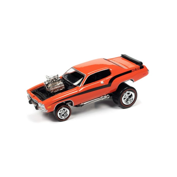 1973 Plymouth Road Runner, Hemi Orange - Johnny Lightning JLSF021/48B - 1/64 Scale Diecast Model Car