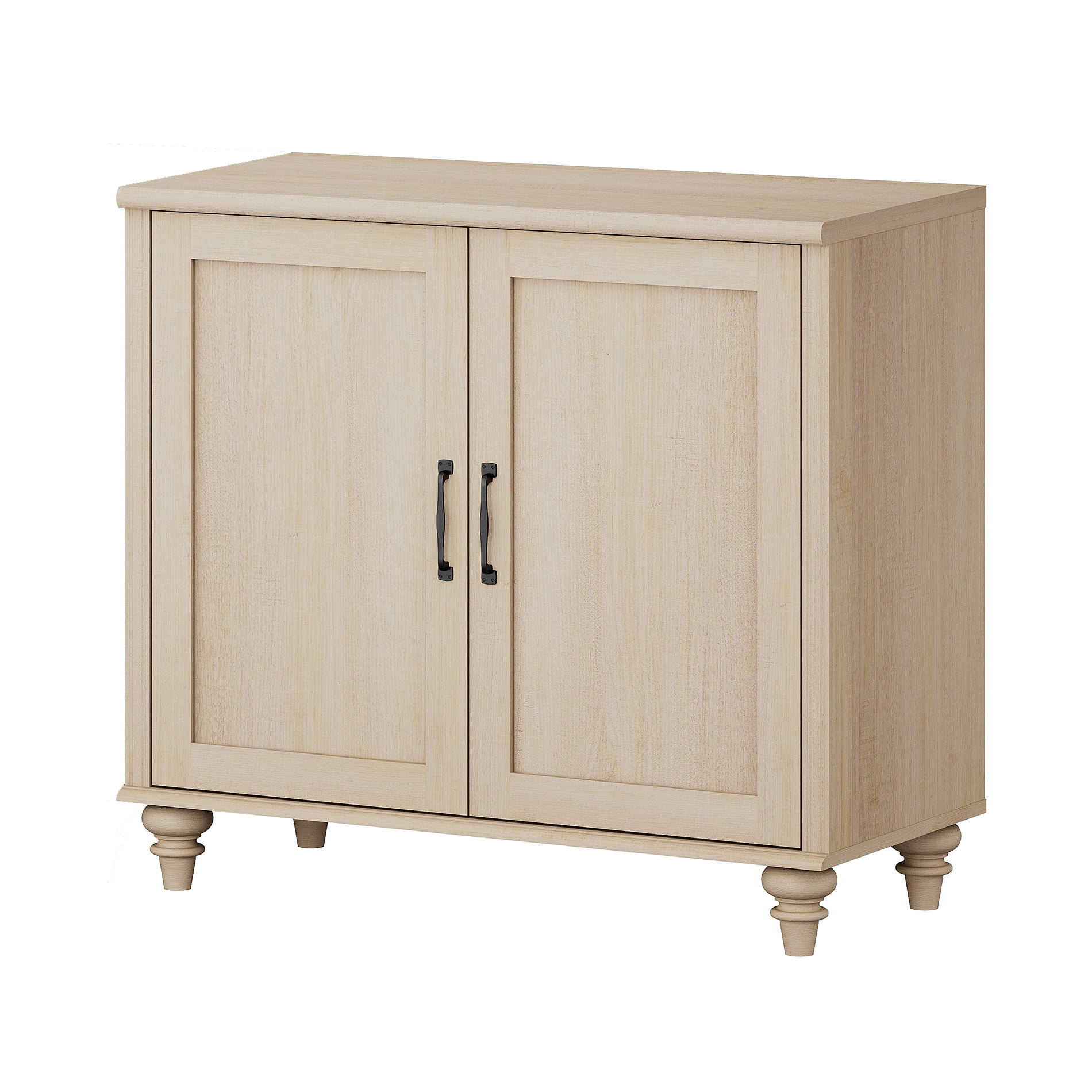Farmhouse TV Stand For 43 Inch TV With 2 Wood Doors, Wood Universal TV Stand With Storage Cabinets, Entertainment Center TV Console Table For Living Room, Bedroom, Beige