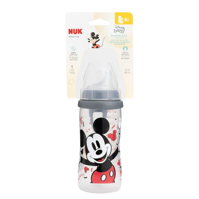 NUK Disney Active Cup, Mickey Mouse 10 oz Soft Spout Sippy Cup, 12