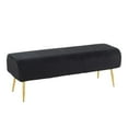 thumbnail image 1 of Lumisource Marla Gold Steel And Black Velvet Pleated Bench BC-MARLAPLT AUVBK, 1 of 6