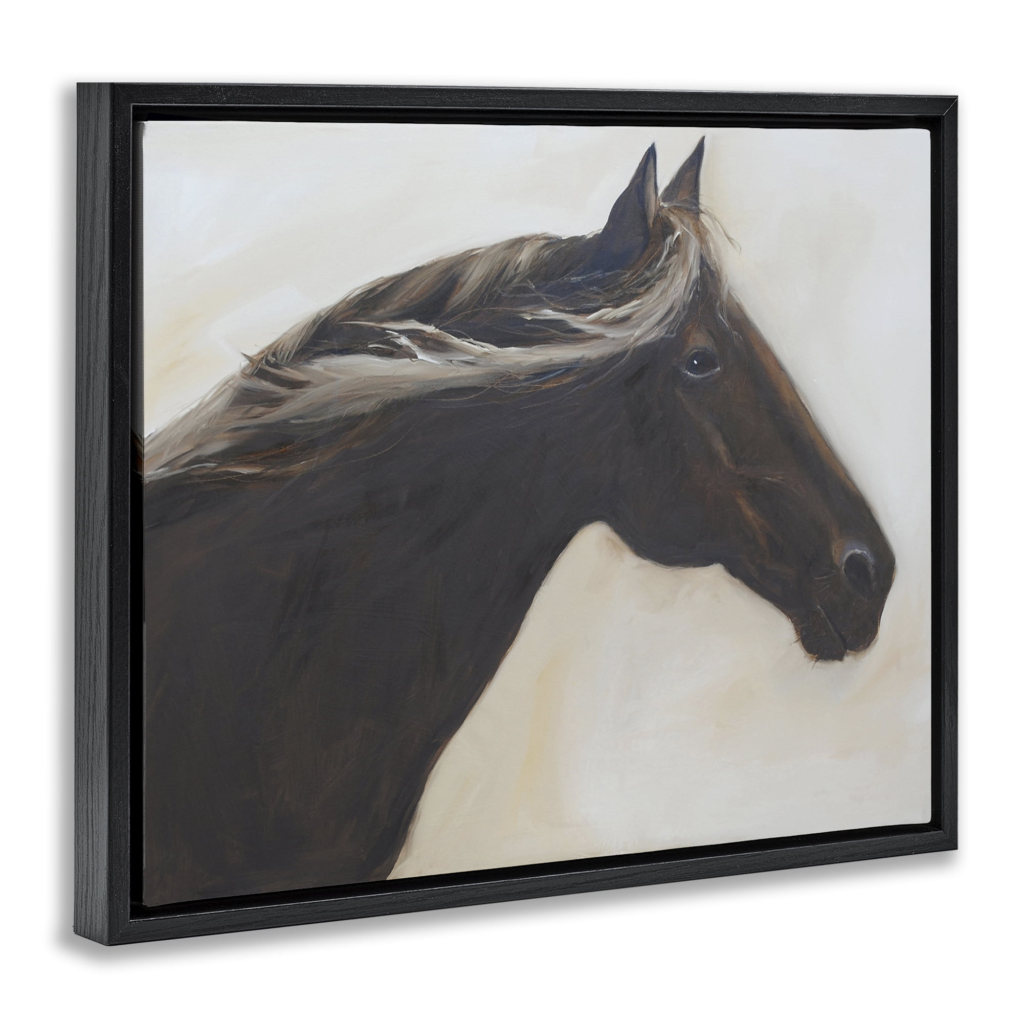 Stupell Industries The Mare In Profile Black Framed Floater Canvas Wall Art, design by Jadei Graphics