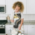 thumbnail image 4 of Black Marble Gold Wave Pattern Kids Aprons for Girls and Boys,Adjustable Neck Strap Toddler Aprons for Kids Cooking Baking, 4 of 6