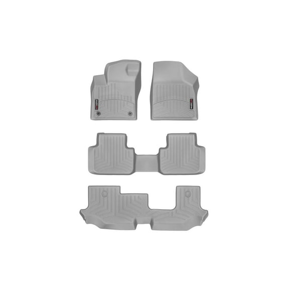 WeatherTech Custom Fit FloorLiners compatible with 2020-2026 VW Atlas - Complete Set (1st, 2nd, & 3rd Row), Grey
