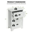 thumbnail image 2 of Gymax 2 Pcs Table de Chevet 3 Tiroirs Table d'Extrémité Chambre Rangement Bois Côté Table de Chevet Blanc, 2 of 10