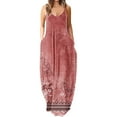 thumbnail image 1 of Robes Maxi pour Femmes Été Robe à Bretelles Spaghetti Grande Taille Décontractée Ample Plage Boho Robe d'Été avec Poches, 1 of 5