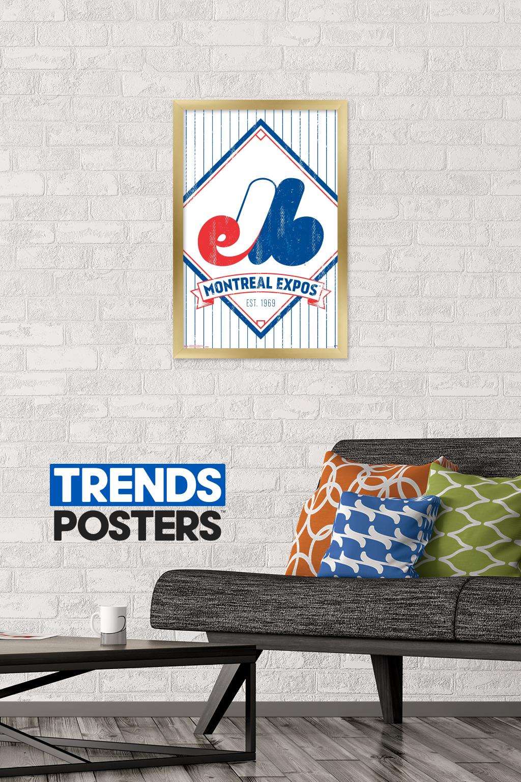 MLB Montreal Expos - Retro Logo 19 Wall Poster, 14.725" x 22.375", Framed