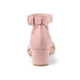 thumbnail image 2 of BLISSFUL STEP Women's Ankle Buckle Strap Chunky Heel Sandal Shoes Light Pink 8, 2 of 7