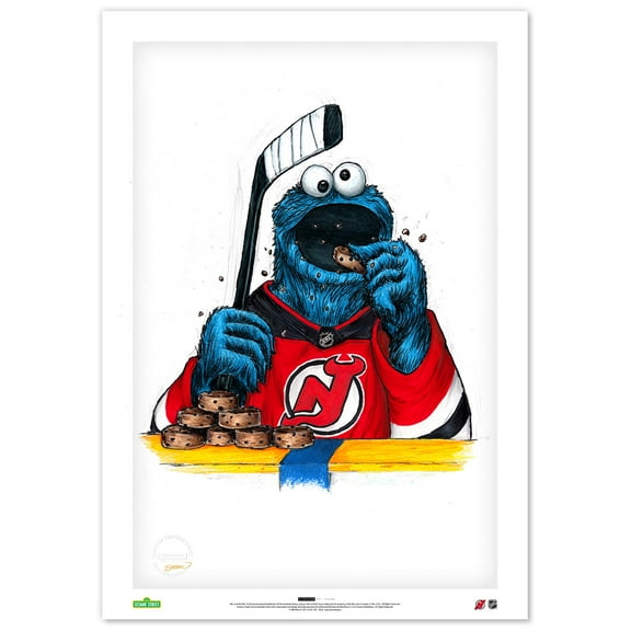 Cookie Monster New Jersey Devils 14" x 20" Sesame Street Limited Edition Fine Art Print
