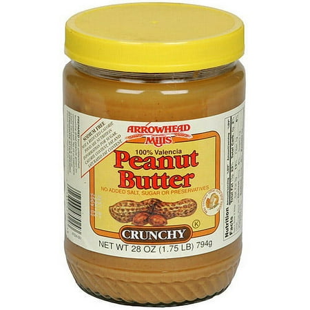 Arrowhead Mills Crunchy Peanut Butter, 26 oz (Pack of 12)