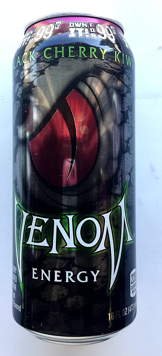 Venom Energy Drink Black Cherry Kiwi 16 ounce (Pack of 16) Marked
