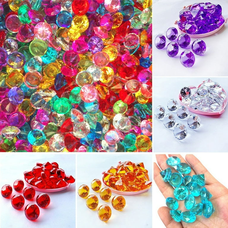 Faux Diamond Jewels Treasure Chest Pirate Acrylic Crystal Gems
