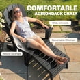 thumbnail image 4 of Outsunny Folding Adirondack Chair Set of 2, HDPE Fire Pit Chair with Retractable Ottoman, Cup Holder and Large Seat for Deck, Garden, Backyard, Black, 4 of 9