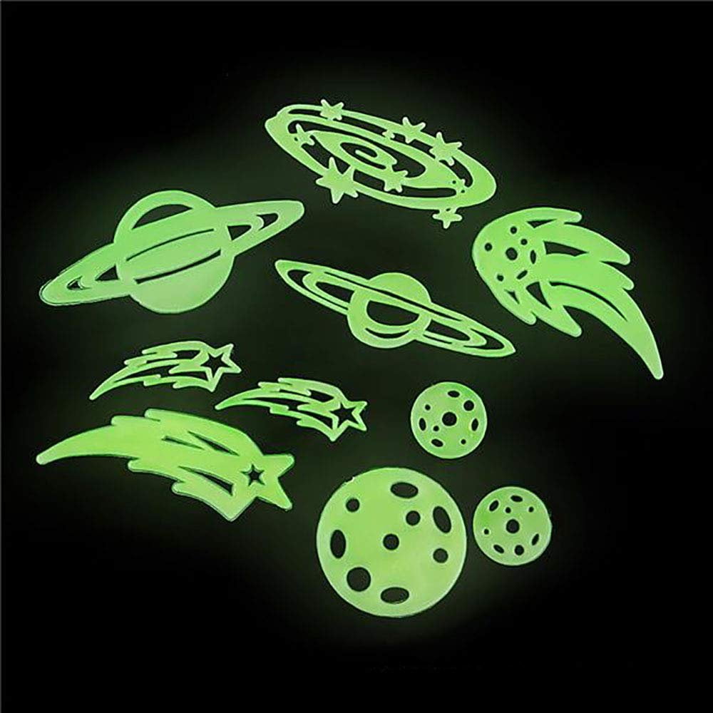 Glow in the Dark Stickers 12 pieces of Adhesive Solar System