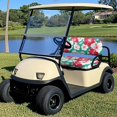 thumbnail image 2 of HUIACONG Floral and Leaf Design Golf Cart Seat Covers 2 Piece Breathable for Club Car Club Car Precedent Cart, Easy Installation Dress UP Golf Cart Seat Cover Towel Blanket Universal Fit, 2 of 7