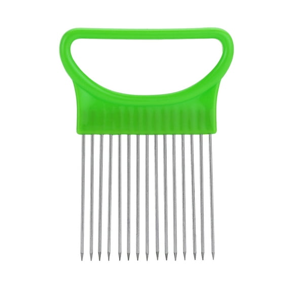 Raindrops 1Pcs Green Onion Holder Cutter Slicer for Tomato and Lemon Slicing with Round Handle Design