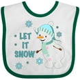 thumbnail image 3 of Inktastic Let It Snow Snowman Boys or Girls Baby Bib, 3 of 4