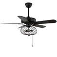 thumbnail image 5 of Bella Depot 42 Inch Black  Industrial Ceiling Fan with Dimmable Light Kit and Remote Control, Modern Reversible Ceiling Fan with Metal Cage Shade, 5 of 6