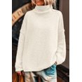 thumbnail image 4 of Suéter PRETTYGARDEN para Mujer Cuello Alto Manga Larga Blanco, 4 of 7