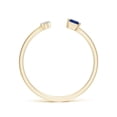 thumbnail image 2 of ANGARA Natural Two-Stone Square Blue Sapphire & Pear Diamond Open Ring in 14K Yellow Gold for Women (Size-3mm) | September Birthstone, Anniversary, Jewelry Gift for Women | Natural Blue Sapphire Ring, 2 of 10