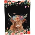 thumbnail image 2 of Highland Cow Blanket Cute Cow Plush Throw Blanket Super Soft Cozy Warm Fleece Highland Cattle Bedding Blanket Gifts for Kids Girls Boys Women 50"X60", 2 of 6