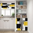 thumbnail image 2 of Yellow Kitchen Curtains Black Grey Window Curtains Valance and Tier Set 36 Inch, White Modern Rod Pocket Short Tier Curtain for Bathroom, Abstract Art Small Cafe Curtains for Decor, 2 of 5