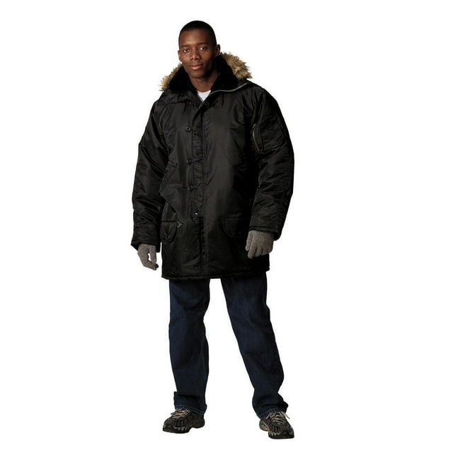 Rothco Parka de Plongée avec Tuba Hydrofuge pour Homme, Noir, Grand