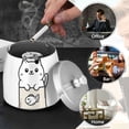 thumbnail image 4 of Yayeee Ashtray with Lid for Cigarette Smokeless Stainless Steel Home Ash Holder, Beige Chubby Cat, 4 of 7