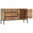 thumbnail image 2 of vidaXL Sideboard 140x35x75 cm Solid Mango Wood 2 Internal Shelves, 2 of 5
